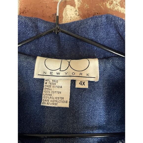 Vintage CBO New York Plus Size Denim Coat Size 4x Classic Fall Winter Streetwear - Picture 6 of 6